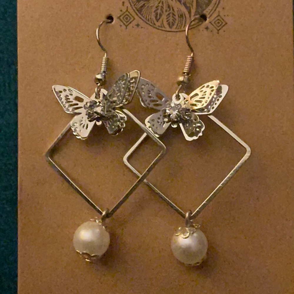 Elegant Silver Butterfly Earrings